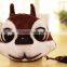 lovely 3D solid animal meow star cat husky dog panda owl face plush small money change handbag wallet with tail