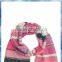 high quality pink fairisle stripe knitted wool scarf /women knitted scarf/striped wool scarf