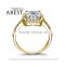 Big Fancy Cushion Shape Ring 10K Gold Yellow Ring Simulated Diamond Jewelry New Wedding Engagement Ring For Women Gift