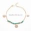 Boho Style Multilayer Charm Bracelets Jewelry Small Part Chain Continuous Circle Metal Beads Turquoise Shiny Sequins Bracelets