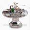 2016 Modern Stainless Steel Base Rotating Marble Table Top Round Dining Table