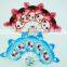 blue factory design seven folding pp fan/pp hand fan/custom printed folding hand fan