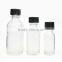 4oz 120ml Clear Boston Round glass Bottle with Black Cap