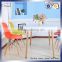 2016 New Design MDF White High Gloss Top Wood Legs Dining Table