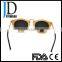 Hot Sell Italy Design Round Natural Wood Metal Temple Sunglasses