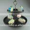 Factory Direct Price Two Tier Crystal Cake Stand Round Shape Metal Cake Stand