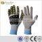 sunnyhope China High Quality grey PU coated TPR on back gloves,anti cut gloves