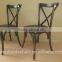 solid wood stacking living room dining chair wooden antique cross back dining chair