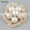 Keering-style Hotsale Flower Rhinestone Pearl Button Pins for Garments WBK-1476