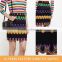 2016 kint Lady Fashion Embroidered Colorful Pattern Women pencil Skirt