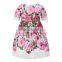 2017 Wholesale rose printed family mother and daughter fitted dress