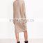 Hot Sale Custom Cutout V Back Tee Dress Grey 95% Cotton 5% Spandex Boat Neck Long Sleeve T shirt Dress Sexy