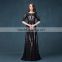 MGOO Wholesale Cheap Price Elegant Chiffon Evening Dresses Long Black beaded Wedding Party Vestidos 2064
