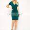 Bodycon Dress with Wrap and Twist Front and Short Sleeves