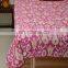 Ikat Kantah Quilt Pink Iakt Kantha Bedcover