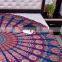 Blue Mandala Indian Wall Hanging Round Tapestry Ethnic Bohemian Roundie Bed Throw Hippie Beach Throw 72" Round Boho