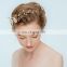Amelie Bridal Headband Flower Charm Centered Bridal Hair Vine Women Headpiece Pearl Wedding Wreath Hair Princess Prom Headpiece