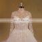 Long Sleeves Lace Real pictures Beaded Open Back wedding dress 2017