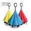 Double layer canopy inside out reversible umbrella, upside down umbrella, reverse inverted umbrella