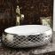 Fashion slivery color ceramic bathroom hotel countertop wash basin no hole oval hand luxury sinks
