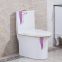 Chaozhou ceramic sanitary ware back to wall pink color one piece toilet bowl siphonic s trap 4D wash dual flushing