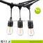 IP65 Outdoor Waterproof strings with hanging E26 E27 sockets black outdoor decorative string lights