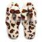 New Indoor Furry Sandals Leopard Fleece Slippers Female Rabbit Plush Anti-skid Flip Flops Womens Wholesale