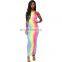 2020 New Fashion Sleeveless Rainbow Printing Dress for Summer Cheap Wholesale