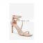 Sandal high heel ankle strap women shoes with rhinestones open toe shinning sandal available in USA or UK sizing