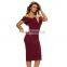 2021 Sexy Women Elegant, Pencil Off Shoulder Party Bodycon Midi Pencil Women Dress/