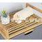 3 Tier Collapsible Bamboo Laundry Basket Hamper with 3 Linen Fabric Storage Box Laundry Basket