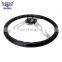 Flat 124 Spider Light Wood Steering Wheel Black Wood Steering Wheels 380mm with Rivets and Horn Button