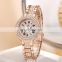SHENGKE SK New Fashion Gold Diamond Watch For Ladies Bling Bling Iced Diamond Bracelet Hip Hop Watch