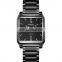 Wholesale square dial men wristwatch fashion brand Skmei 1603 genuine black leather business men quartz watch