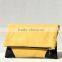 Yellow Foldover Clutch, Faux Suede Vegan Leather Clutch, Large Foldover Clutch