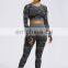 2pcs work out gym wear women camouflage camo crop top and yoga gym pants leggings set