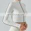 High Neck Long Sleeve T-Shirt Women Casual Sportswear Yoga Crop Top Polyester Ribbed Ladies Gym Apparel Outdoor Active Clothes