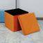 Foldable Storage Velvet Ottoman-Orange