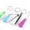 Powerful LED Keychain Mini Flashlight Plastic and metal key chain press button LED Light Lamp portable Keyring