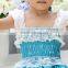 2016 wholesale cute baby princess capsleeve satin dress with ruffles