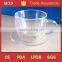 Mouthblown double insulated glass coffee cup with saucer