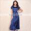 Solid Red 100 Silk Gentle Women's Long Guidle Party Dresses With Top Quality