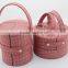 Handmade leather cosmetic bags with compartments supplier