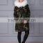 Janefur European Fashion Adults Fur Parka With Faux Fur Lining Real Raccoon Fur Hooded
