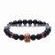 24k Gold Plated Helmet Spartan Warrior Custom Charm Beaded Bracelet for Men