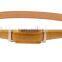 kore style new fashion ladies and women light color patent leather slim waist belt without needle buckle