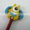 new design colorful leaf shape silicone pencil with topper