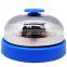 Table call bell in silver plated cover with colorful painted plastic base