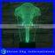 Acrylic Elephant Shaped 3D LED Night Light Creative Stereoscopic 7 Colors Flashing Touch LED Night Light
