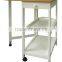 KD wooden kitchen trolley with metal basket